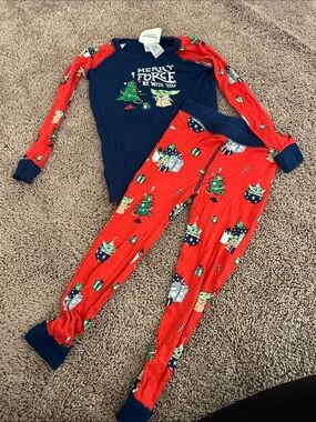 Star Wars Kids Navy and Red 'Merry Force Be With You' Pajama Set